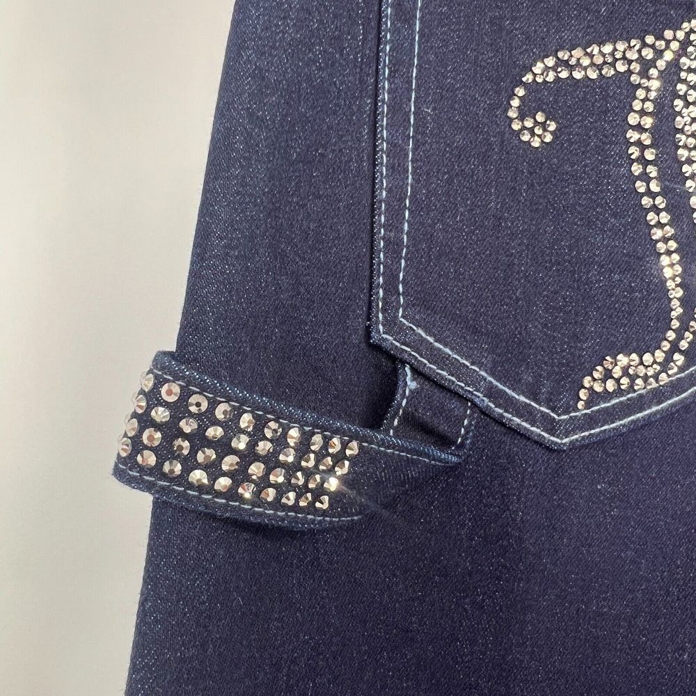 Juicy Couture Jeans Women 3/26 Blue Abbot Stone Hammerloop Rinse Wide Leg JC643 - Picture 6 of 12